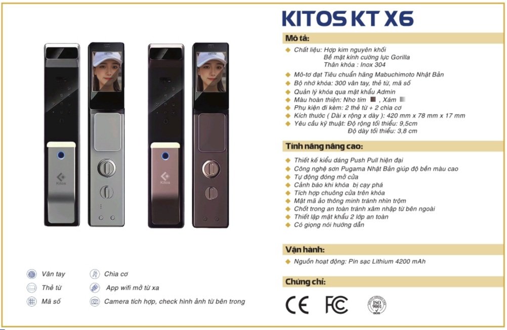 thông số kỹ thuật Kitos X6